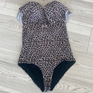 grey cheetah print bathing suit